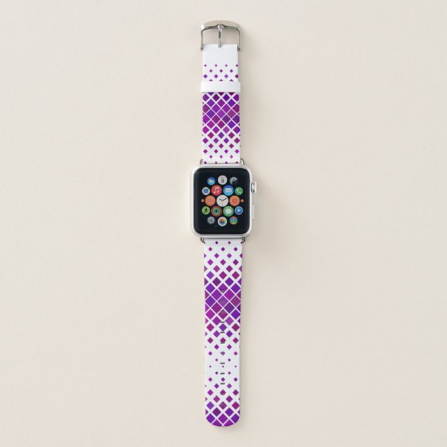 Purple Squares Design Apple Watch Band (Front)
