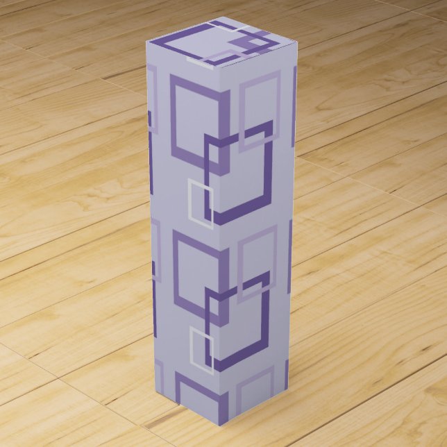 Purple Squares Wine Box (Front)