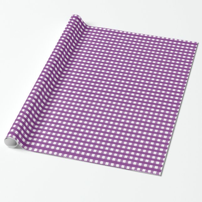 Purple Squares Wrapping Paper (Unrolled)