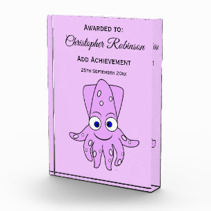 Purple Squid Design Acrylic Award