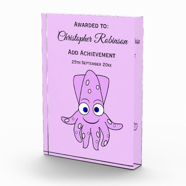 Purple Squid Design Acrylic Award (Right)