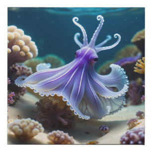 Purple Squid Dream Faux Canvas Print