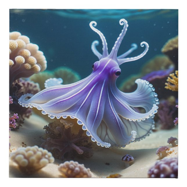Purple Squid Dream Faux Canvas Print (Front)