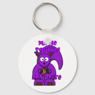 Purple Squirrel Don't Care Keychain