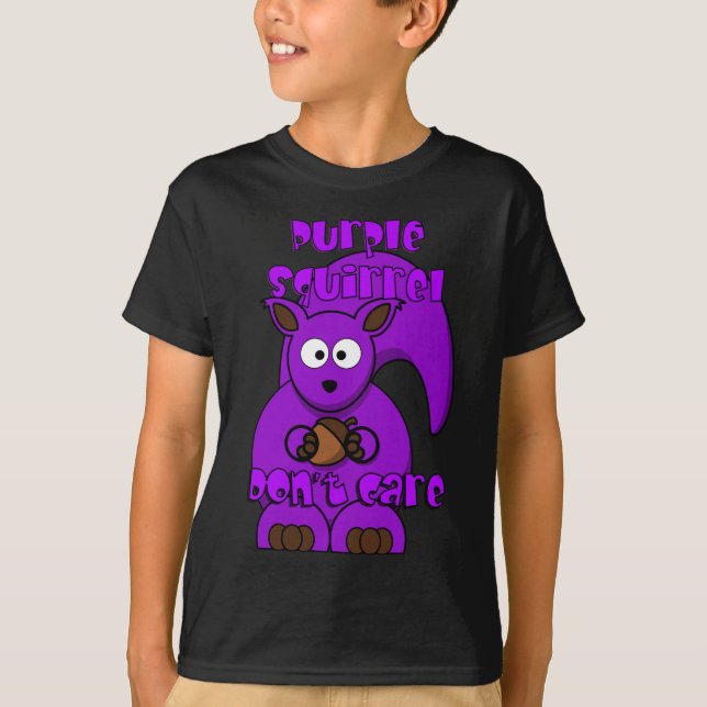 Purple Squirrel Don't Care T-Shirt (Front)