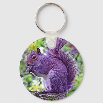 Purple Squirrel Keychain by UTeezSF at Zazzle