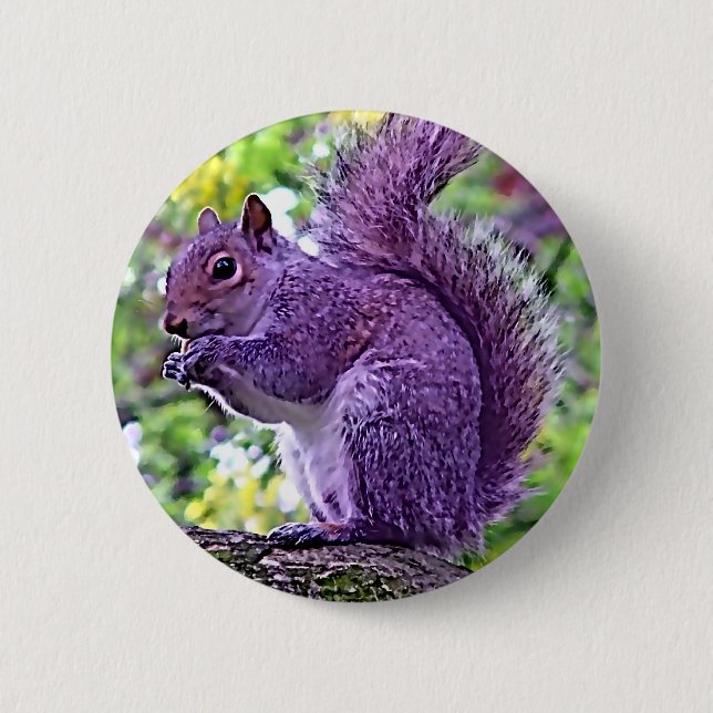 Purple Squirrel Pinback Button (Front)