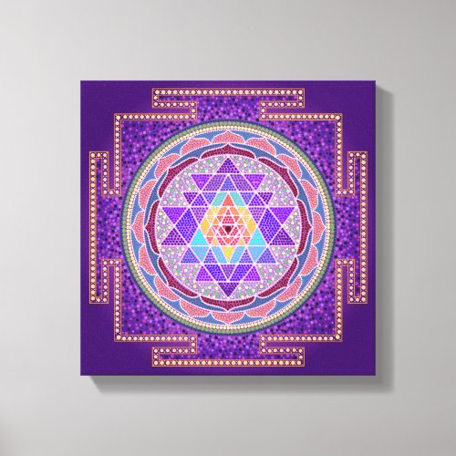 Purple Sri Yantra Canvas Print