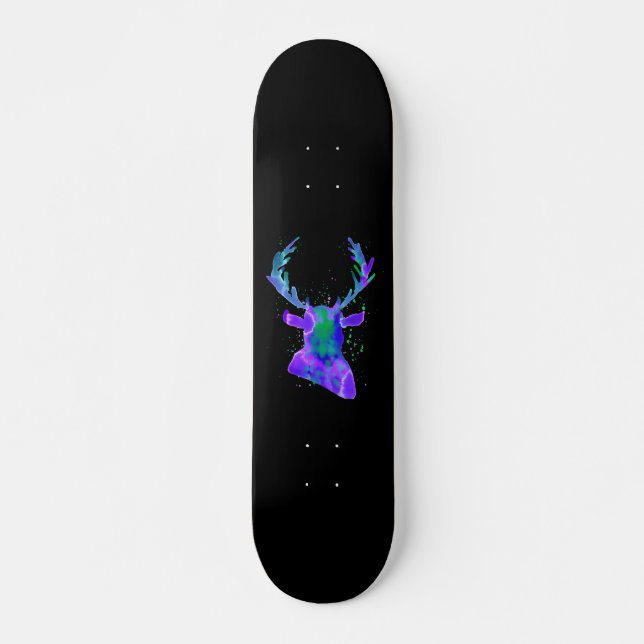 Purple Stag Silhouette Skateboard (Front)