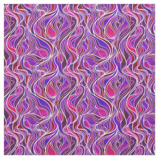 Purple Stained Glass Abstract Fabric