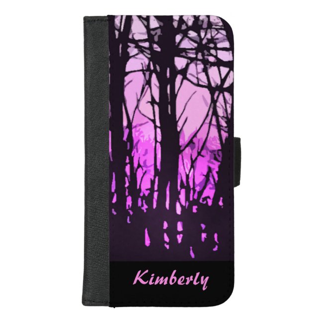 Purple Stained Glass iPhone 8/7 Plus Wallet Case
