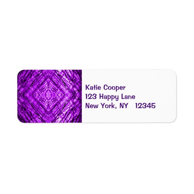 Purple Stained Glass kaleidoscope Texture Label (Front)
