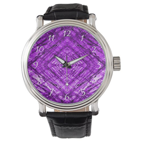 Purple Stained Glass kaleidoscope Texture Watch