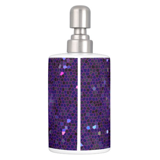 Purple Stained Glass Mosaic Soap Dispenser (Back)