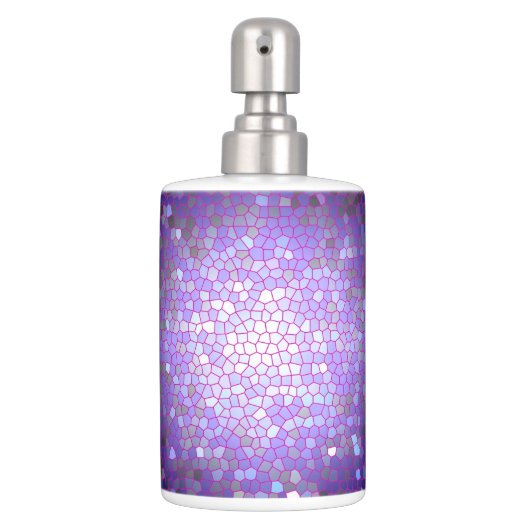 Purple Stained Glass Mosaic Soap Dispenser (Front)