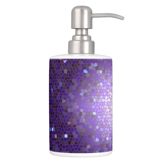 Purple Stained Glass Mosaic Soap Dispenser (Right)