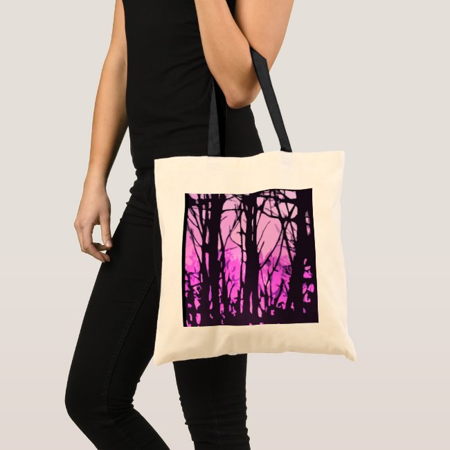 Purple Stained Glass Sunset Abstract Tote Bag