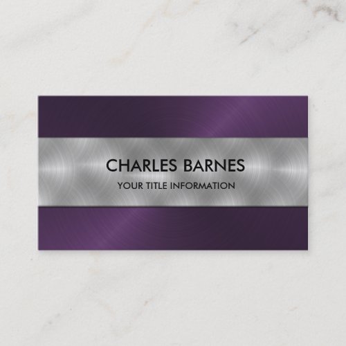 Purple Stainless Steel Business Card