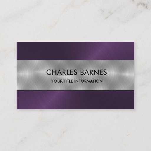 Customizable Purple Stainless Steel Business Card