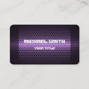 Purple Stainless Steel Metal Hole Business Card