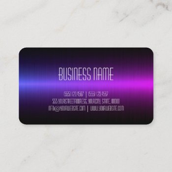 Purple Stainless Steel Metal Look Business Card by NhanNgo at Zazzle