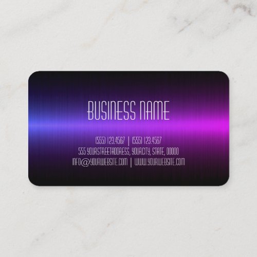 Purple Stainless Steel Metal Look Business Card