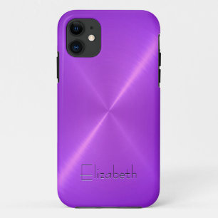 Purple Stainless Steel Metal Look iPhone 11 Case