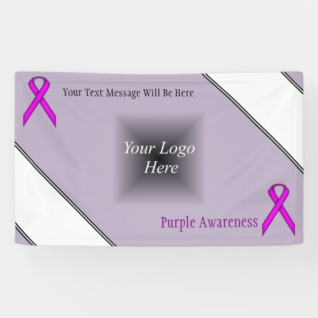 Purple Standard Ribbon Banner (Horizontal)