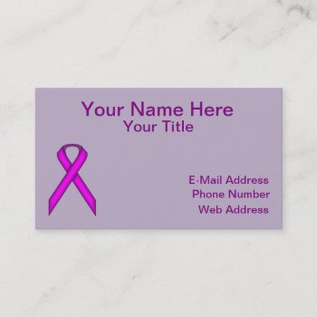 Purple Standard Ribbon Business Card by KennethYoncich at Zazzle