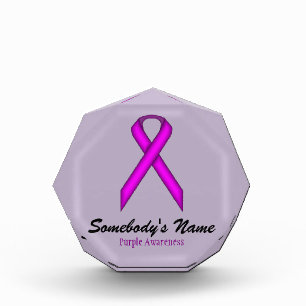 Purple Standard Ribbon by Kenneth Yoncich Acrylic Award