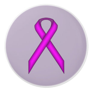 Purple Standard Ribbon by Kenneth Yoncich Ceramic Knob