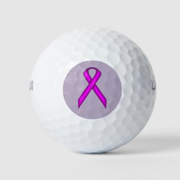 Purple Standard Ribbon By Kenneth Yoncich Golf Balls by KennethYoncich at Zazzle