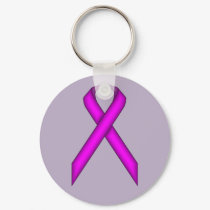 Purple Standard Ribbon by Kenneth Yoncich Keychain