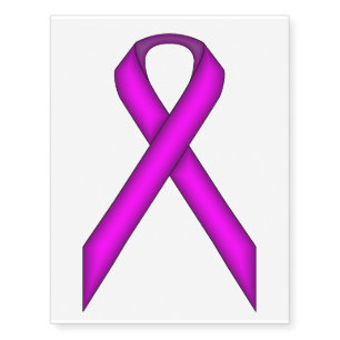 Purple Standard Ribbon by Kenneth Yoncich Temporary Tattoos