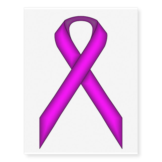 Purple Standard Ribbon by Kenneth Yoncich Temporary Tattoos (Front)