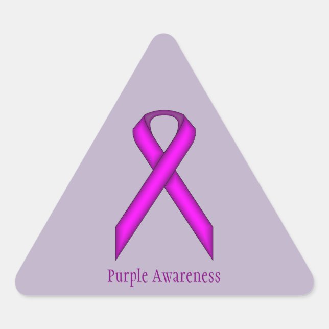 Purple Standard Ribbon by Kenneth Yoncich Triangle Sticker (Front)