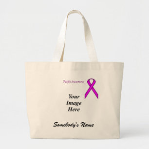 Purple Standard Ribbon Template by Kenneth Yoncich Large Tote Bag
