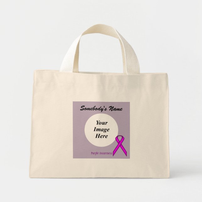 Purple Standard Ribbon Template by Kenneth Yoncich Mini Tote Bag (Front)