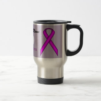 Purple Standard Ribbon Template by Kenneth Yoncich Travel Mug