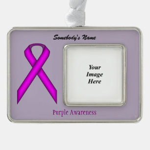 Purple Standard Ribbon Template (H-O) Christmas Ornament