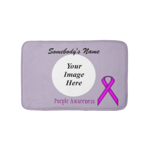 Purple Standard Ribbon Tmpl by Kenneth Yoncich Bathroom Mat