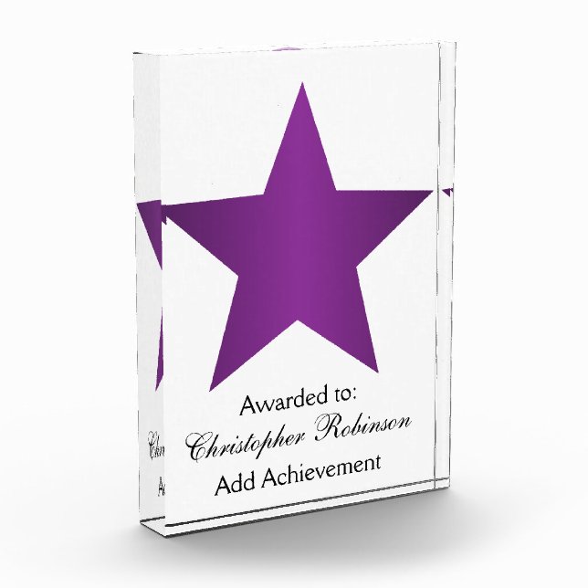 Purple Star Acrylic Award (Left)