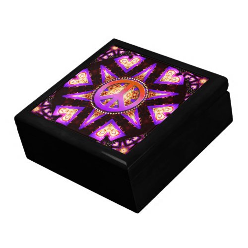 Purple Star Buddha Peace Wooden Gift Box