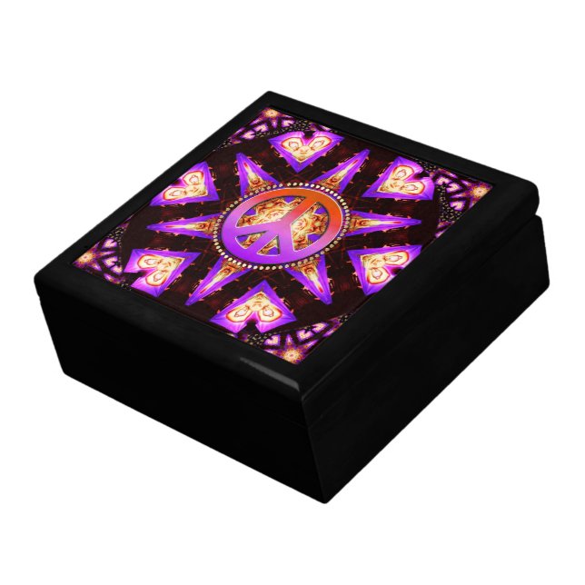 Purple Star Buddha Peace Wooden Gift Box (Side)