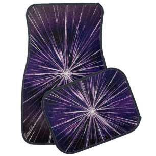 Purple Star Burst Car Floor Mat