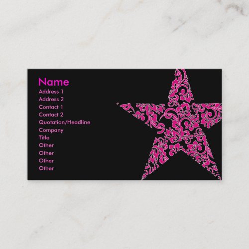 purple star business card template