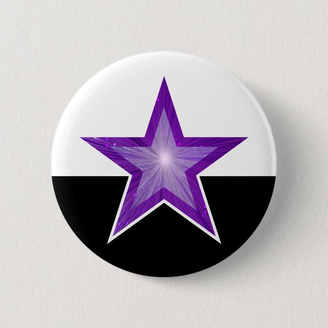 Purple Star button white black (Front)