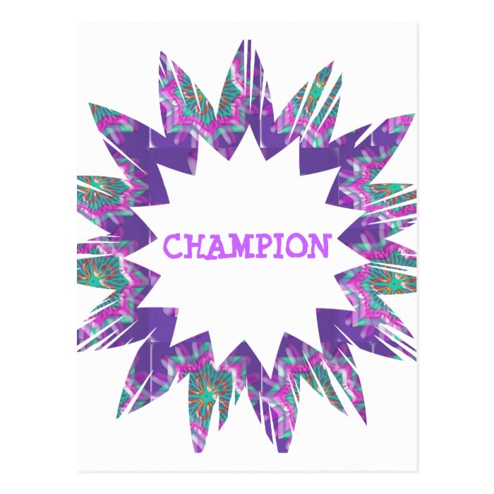 PURPLE Star  CHAMPION Script Post Cards