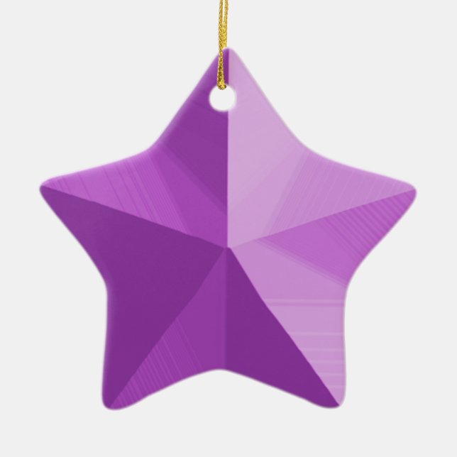 Purple Star Christmas Holiday Ornament Customize (Front)