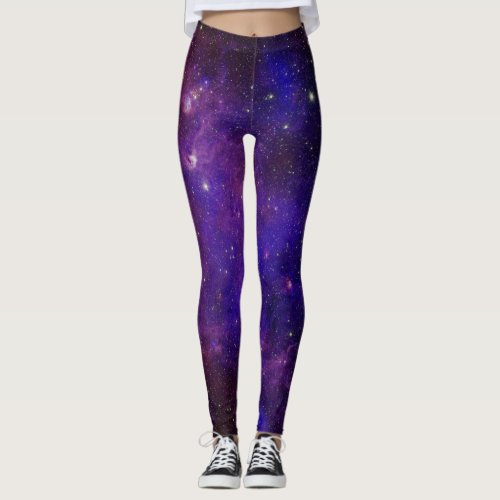 Purple Star Cosmic Universe Leggings